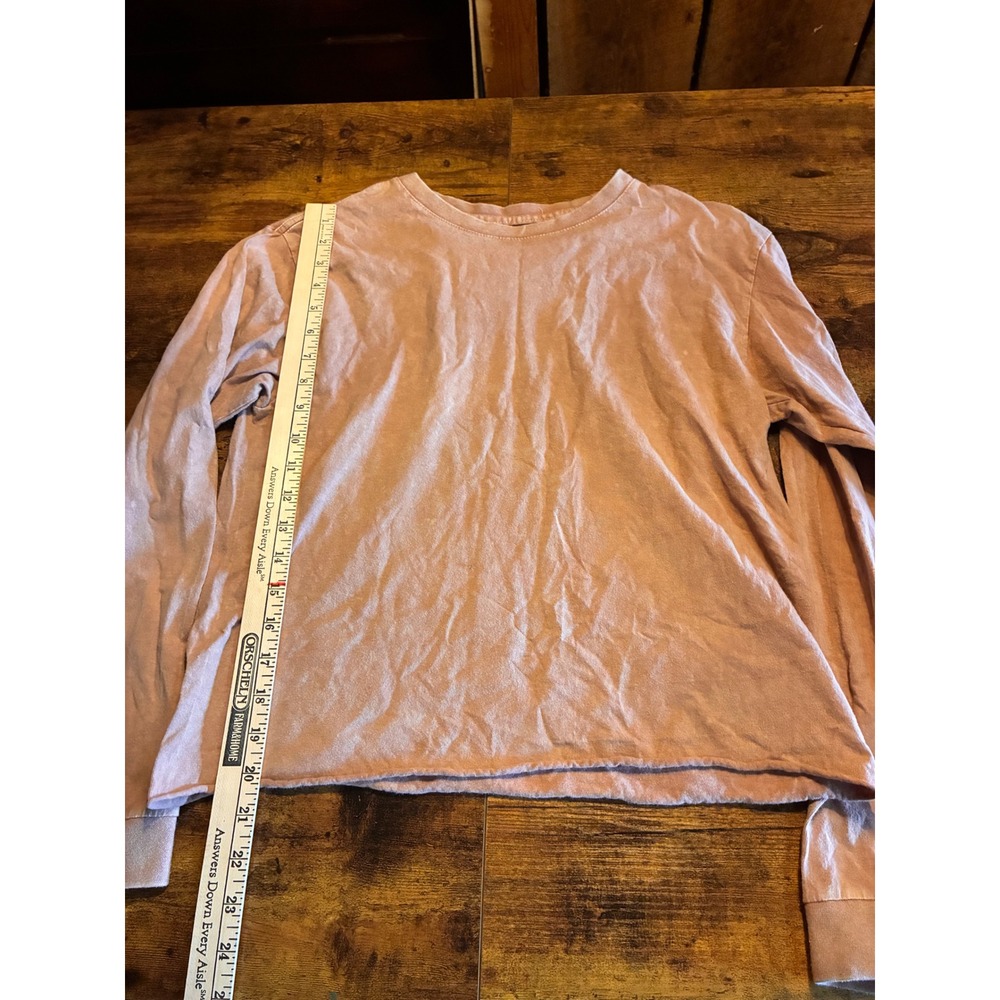 Antistar Long Sleeve Tee Womens M Pink Excellent Cotton Raw Hem Casual Shirt
